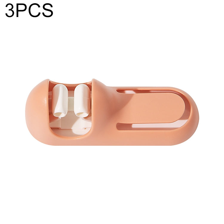 3 PCS Bathroom Toilet Mop Clip Wall-Mounted Rack Broom Mop Hook