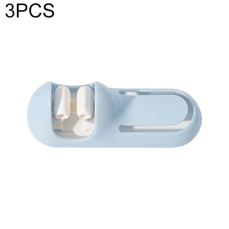3 PCS Bathroom Toilet Mop Clip Wall-Mounted Rack Broom Mop Hook