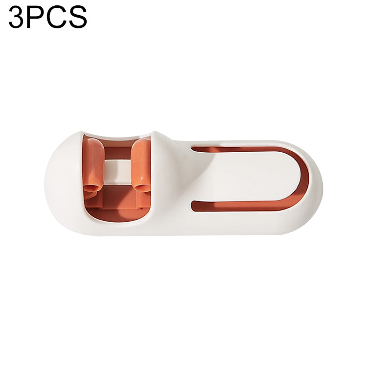 3 PCS Bathroom Toilet Mop Clip Wall-Mounted Rack Broom Mop Hook