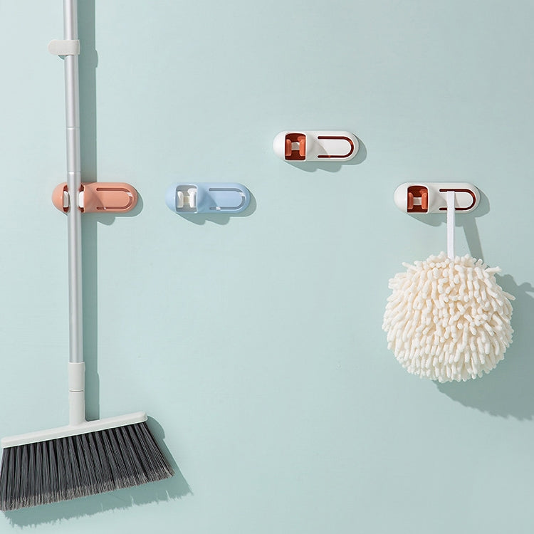 3 PCS Bathroom Toilet Mop Clip Wall-Mounted Rack Broom Mop Hook