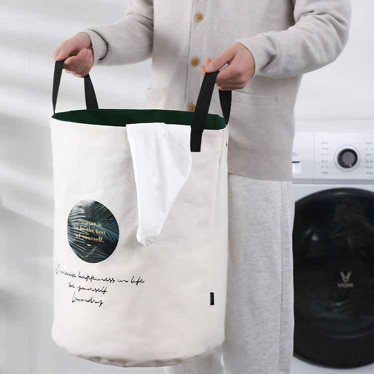 Foldable Laundry Basket Household Toys Storage Basket Drawstring With Lid Laundry Basket , Style: Round