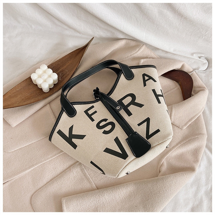 8891XBM Fashion High Capacity Canvas Bag Portable Bucket Bag