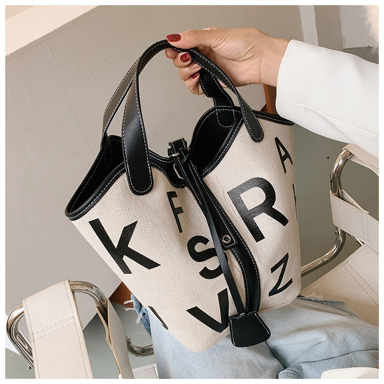8891XBM Fashion High Capacity Canvas Bag Portable Bucket Bag