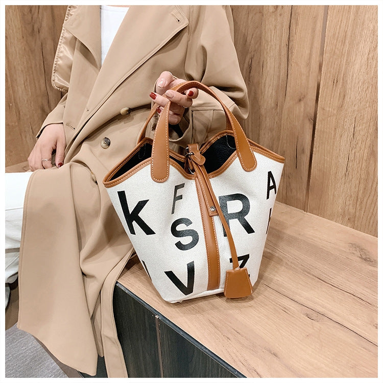 8891XBM Fashion High Capacity Canvas Bag Portable Bucket Bag