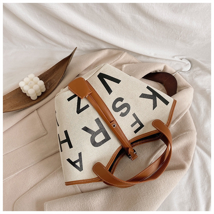 8891XBM Fashion High Capacity Canvas Bag Portable Bucket Bag