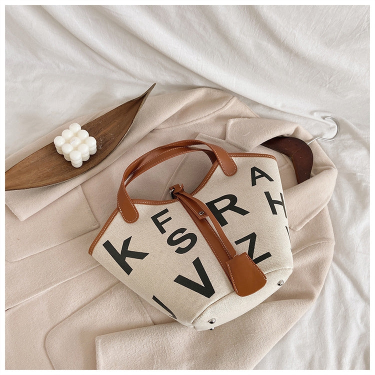 8891XBM Fashion High Capacity Canvas Bag Portable Bucket Bag
