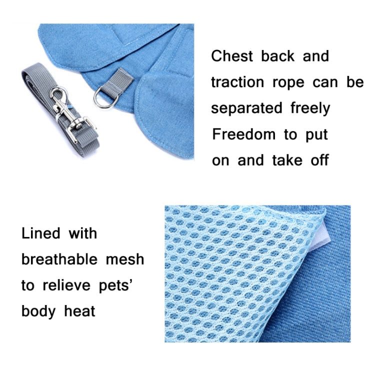 Anti-Leakage Breathable Small Dog Chest Harness Traction Rope, Size: M