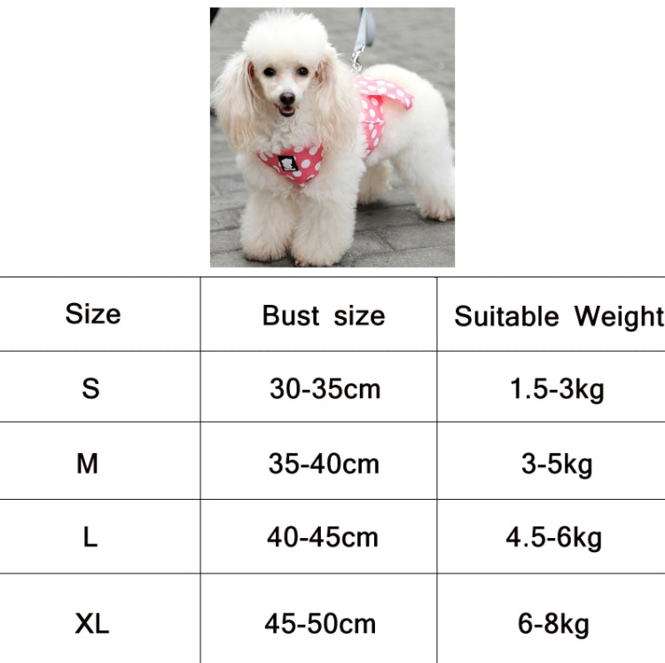 Anti-Leakage Breathable Small Dog Chest Harness Traction Rope, Size: L