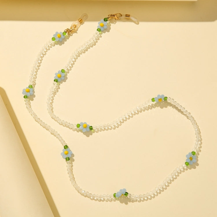 2 PCS Mask Anti-Lost Beads Hanging Chain Fashion Crystal Beads Small Flower Glasses Chain