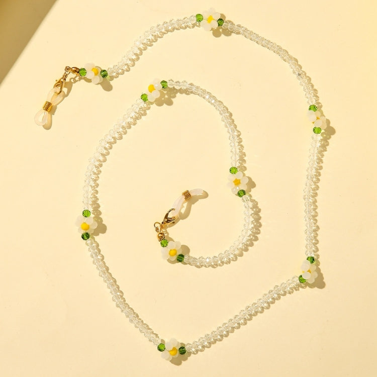 2 PCS Mask Anti-Lost Beads Hanging Chain Fashion Crystal Beads Small Flower Glasses Chain