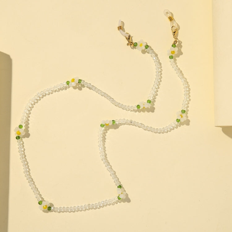 2 PCS Mask Anti-Lost Beads Hanging Chain Fashion Crystal Beads Small Flower Glasses Chain