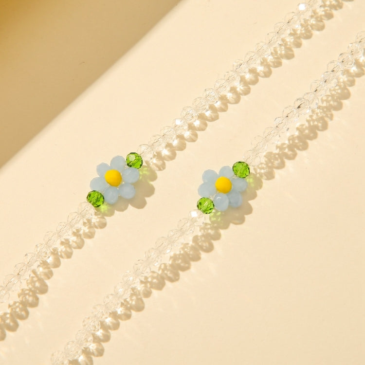 2 PCS Mask Anti-Lost Beads Hanging Chain Fashion Crystal Beads Small Flower Glasses Chain