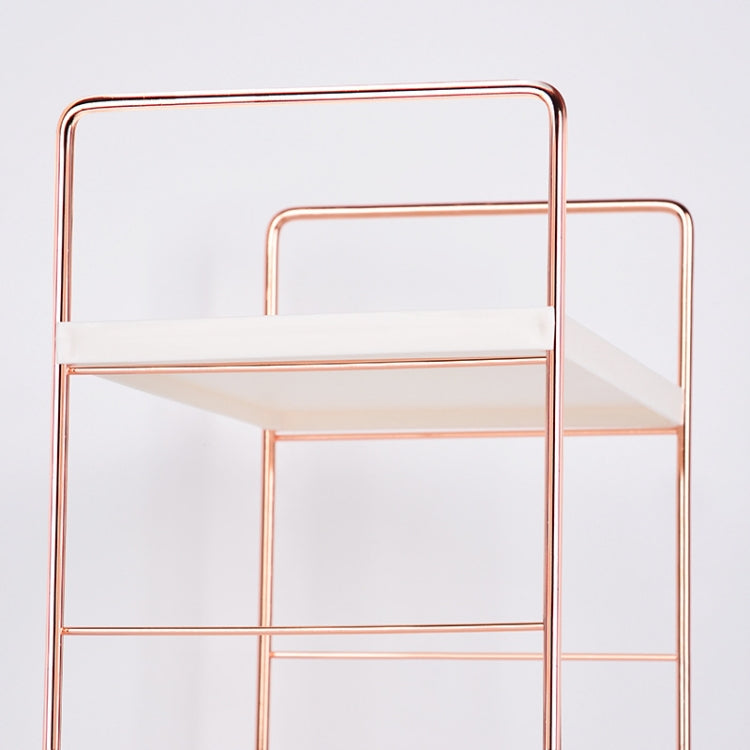 Bathroom Multi-Layer Iron Art Shelf Cosmetics Storage Rack Kitchen Supplies Layered Organizer, Colour: Silver 2 Layers