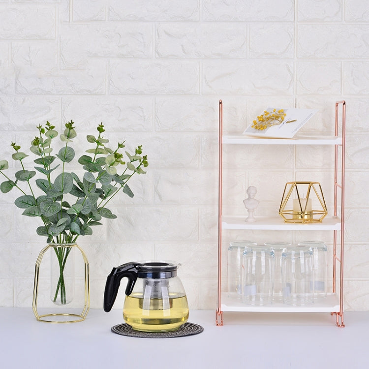 Bathroom Multi-Layer Iron Art Shelf Cosmetics Storage Rack Kitchen Supplies Layered Organizer, Colour: Silver 2 Layers