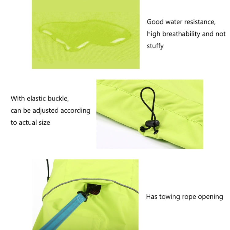 Pet Adjustable Waterproof Nylon Cloth High Collar Detachable Dog Raincoat, Size: L(Fluorescent Green)