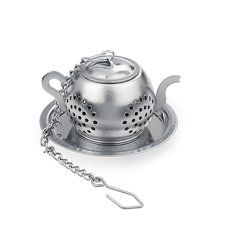 2 PCS Stainless Steel 304 Round Pot Tea Strainer Teapot-Shaped Tea Maker Tea Leak Filter Tea Ball(Stainless steel round teapot)