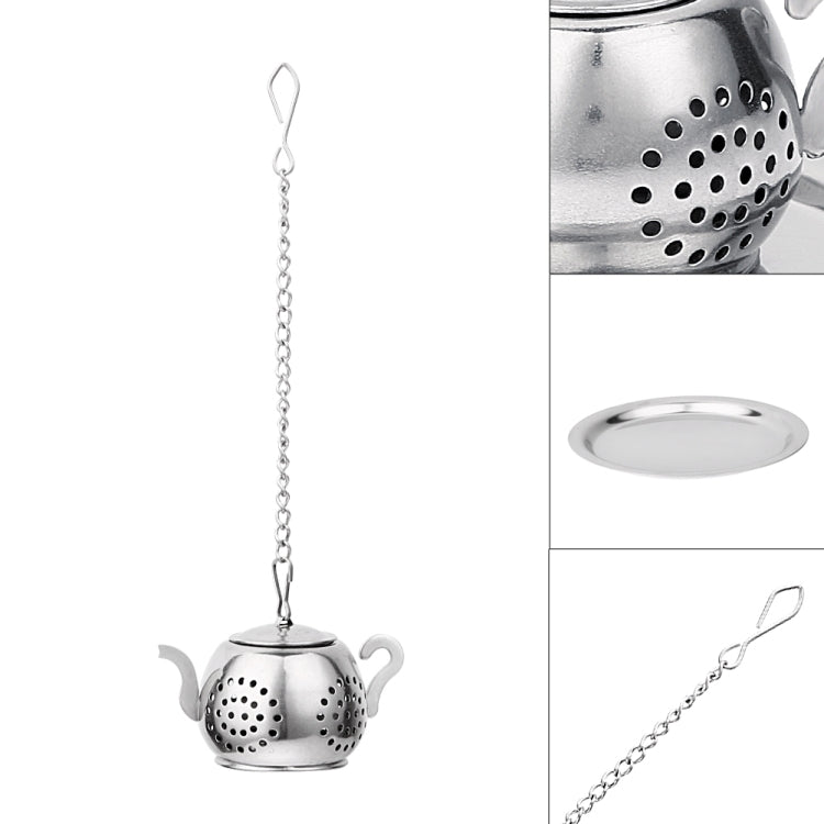 2 PCS Stainless Steel 304 Round Pot Tea Strainer Teapot-Shaped Tea Maker Tea Leak Filter Tea Ball(Stainless steel round teapot)