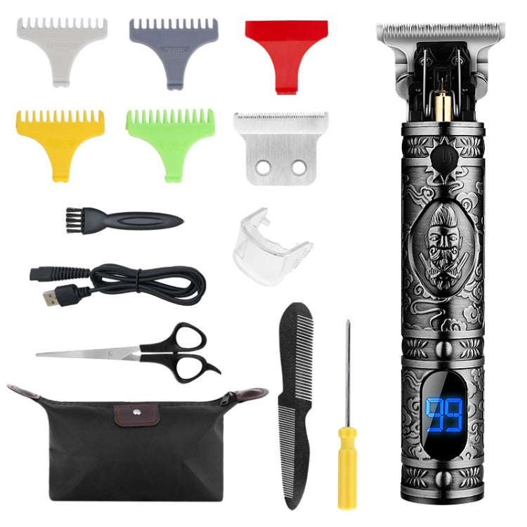 Retro Self-Assistant Hair Clipper Set with LCD Display, Specification:LM-400
