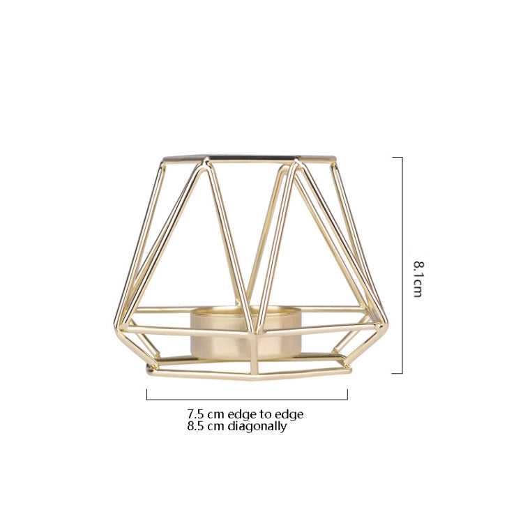 Iron Simple Aromatherapy Candle Holder Geometric Candle Holder Creative Candlelight Dinner Candle Cup Decoration, Size: Golden Small