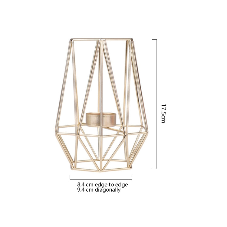 Iron Simple Aromatherapy Candle Holder Geometric Candle Holder Creative Candlelight Dinner Candle Cup Decoration, Size: Golden Large