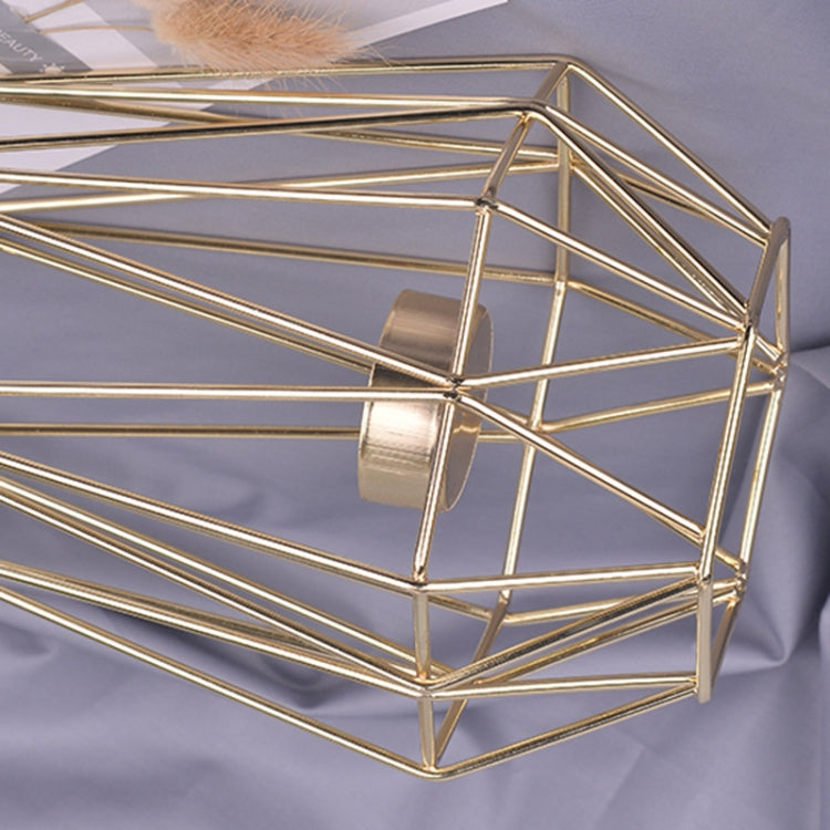 Iron Simple Aromatherapy Candle Holder Geometric Candle Holder Creative Candlelight Dinner Candle Cup Decoration, Size: Rose Gold Large