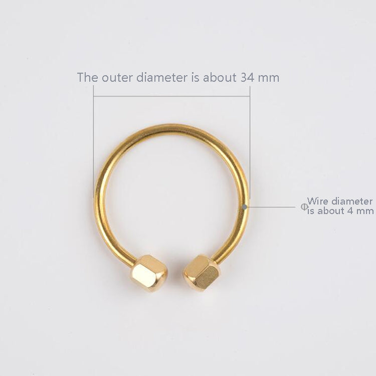 2 PCS Vintage Brass Keychain Key Ring Car Key Storage Accessories Key Hanging Buckle(Brass Color)