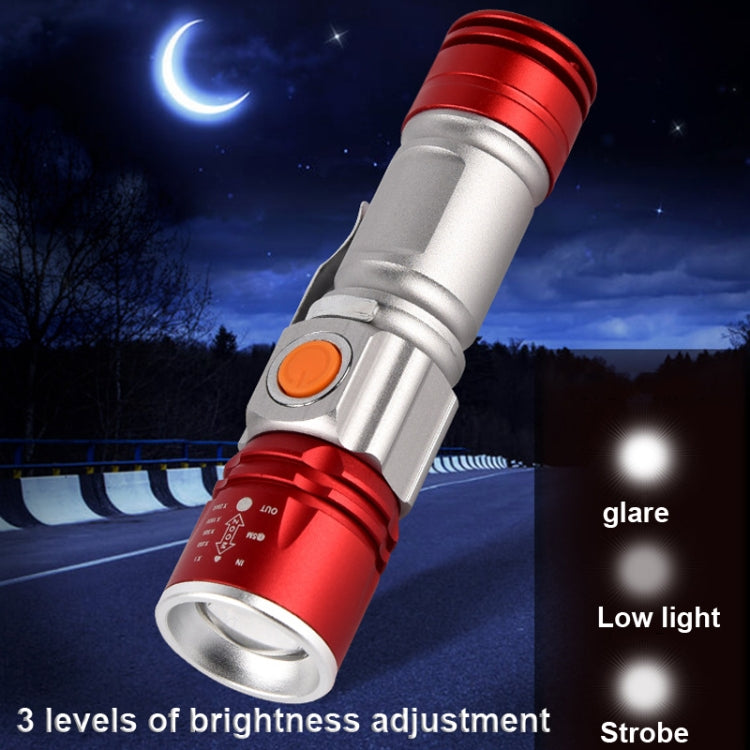 TG-S185 Strong Light Flashlight Telescopic Zoom Long-Range Aluminum Alloy USB  Handheld Mini Charging Flashlight