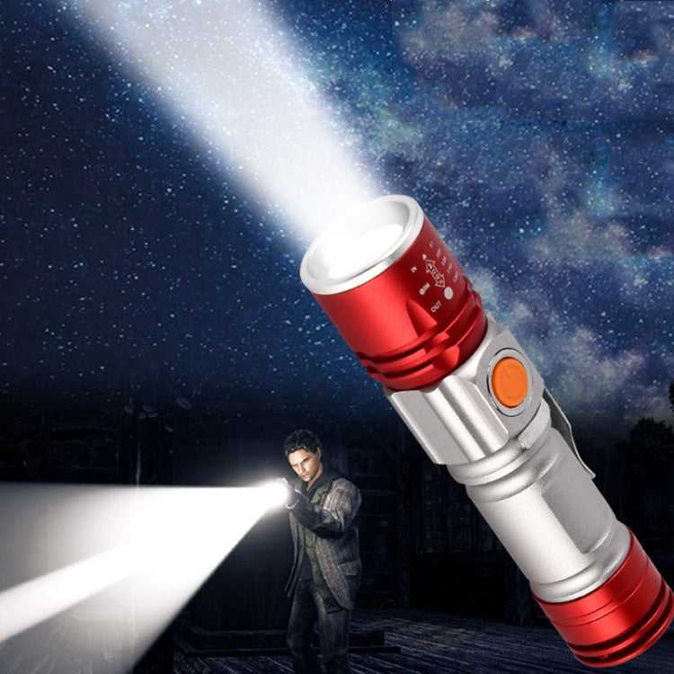 TG-S185 Strong Light Flashlight Telescopic Zoom Long-Range Aluminum Alloy USB  Handheld Mini Charging Flashlight