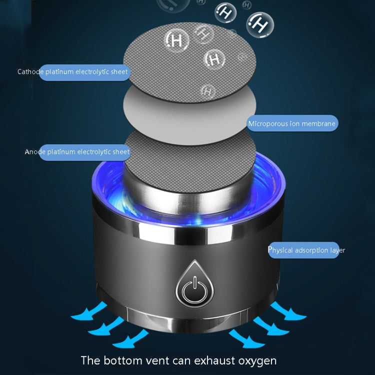 Stainless Steel Hydrogen-Oxygen Separation Hydrogen-Rich Water Cup With Exhaust Weak Alkaline Health Insulation Cup(Black)