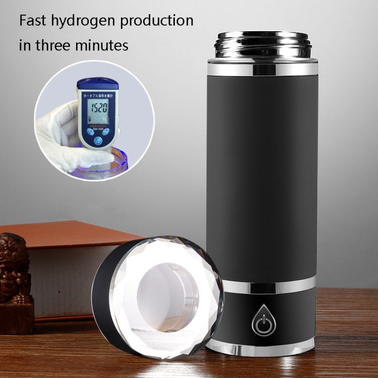 Stainless Steel Hydrogen-Oxygen Separation Hydrogen-Rich Water Cup With Exhaust Weak Alkaline Health Insulation Cup(Black)