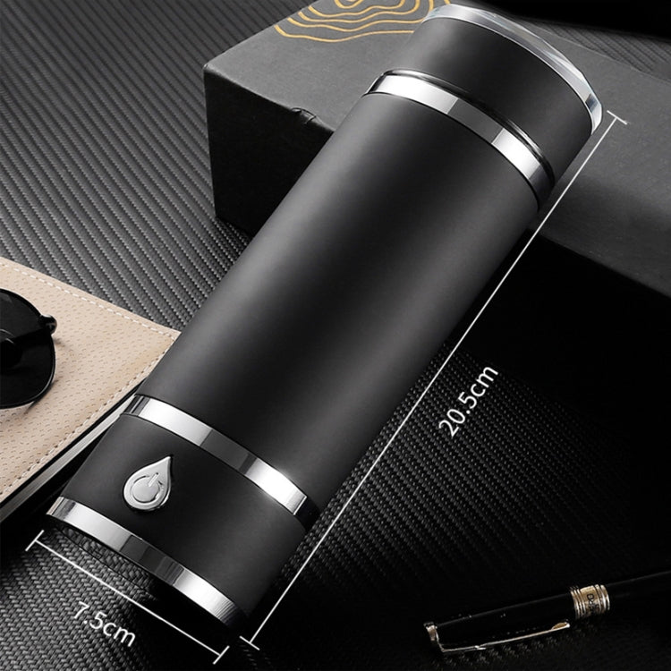 Stainless Steel Hydrogen-Oxygen Separation Hydrogen-Rich Water Cup With Exhaust Weak Alkaline Health Insulation Cup(Black)
