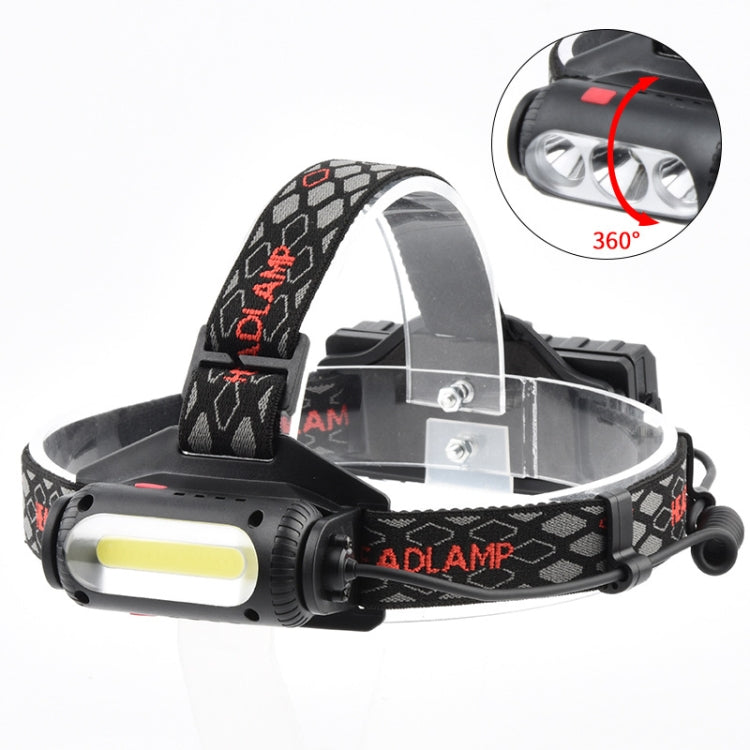 TG-TD113 T6+COB Head-Mounted USB Charging Rotating Multi-Function Headlight White Red And Green Three Light Sources Headlight  (Without Charging Set)