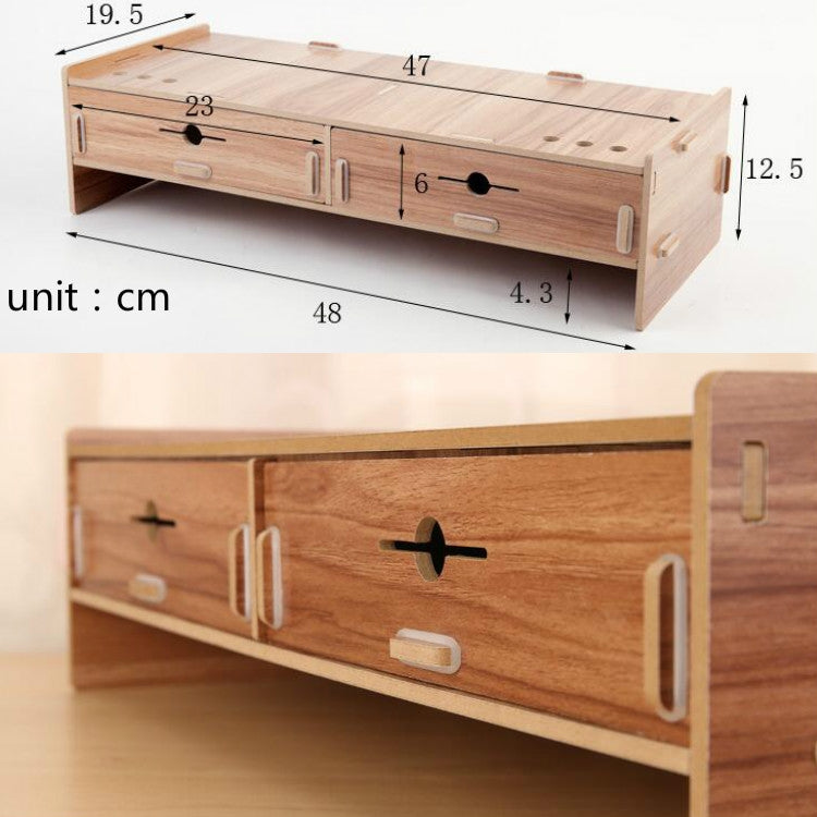 LCD Monitor Increase Rack Wooden Keyboard Rack Desktop Storage Rack Shelf(Sakuragi)