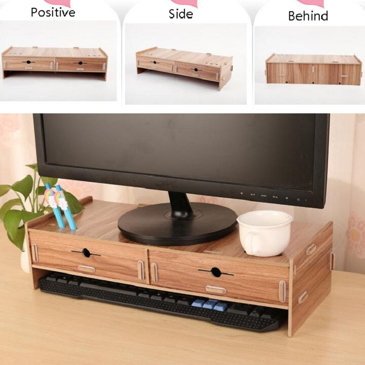 LCD Monitor Increase Rack Wooden Keyboard Rack Desktop Storage Rack Shelf(Sakuragi)