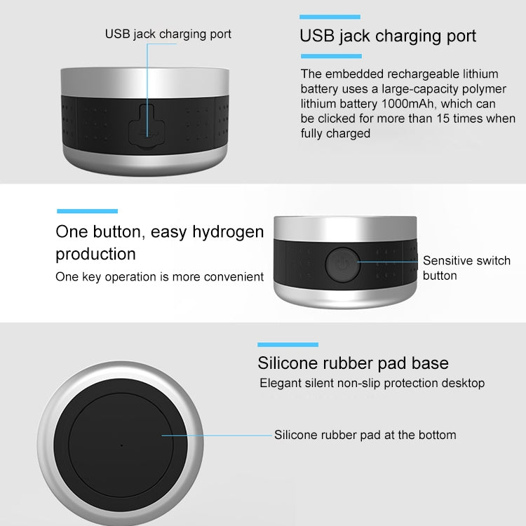 Anion Hydroxide Ion Health Water Cup Rechargeable Electrolysis Water Cup, Capacity: 500ml(Black)