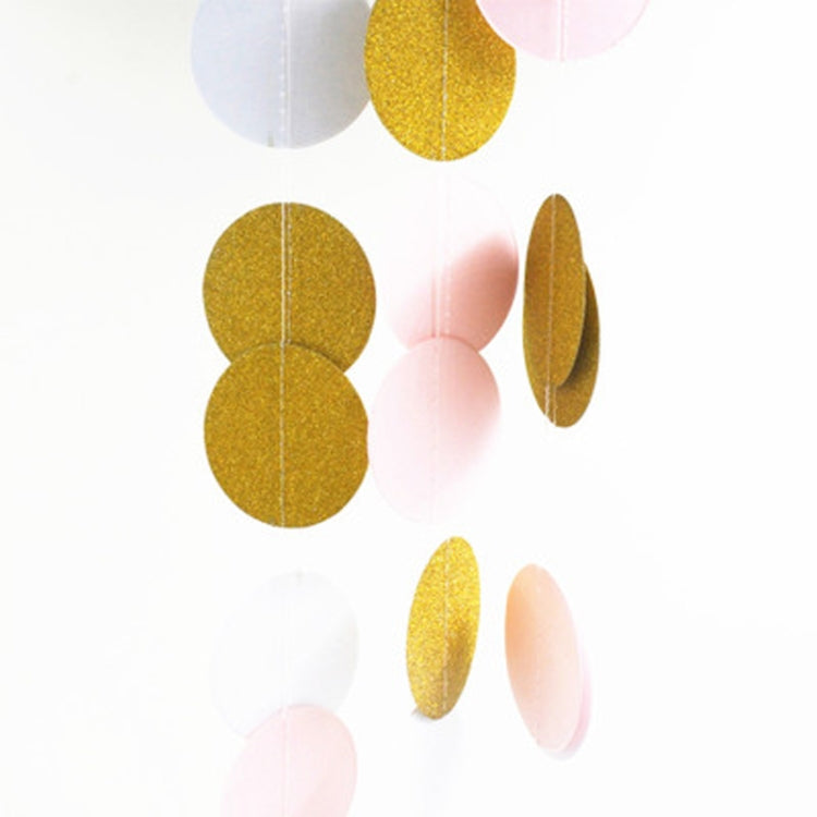5 PCS Flash Gold Paper String Pull Flower Hanging Ornaments Wedding Party Holiday Decoration, Specification:Length 2m
