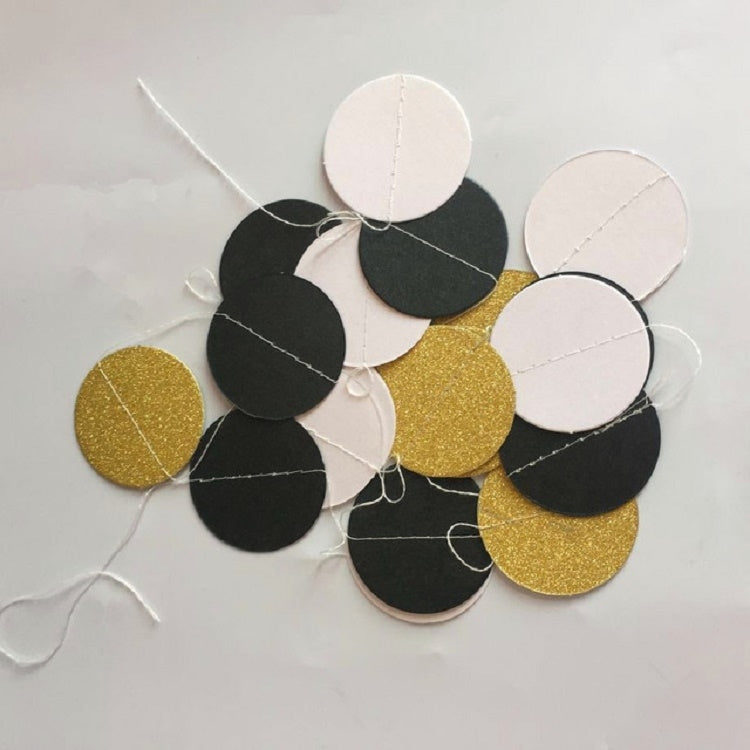 5 PCS Flash Gold Paper String Pull Flower Hanging Ornaments Wedding Party Holiday Decoration, Specification:Length 2m