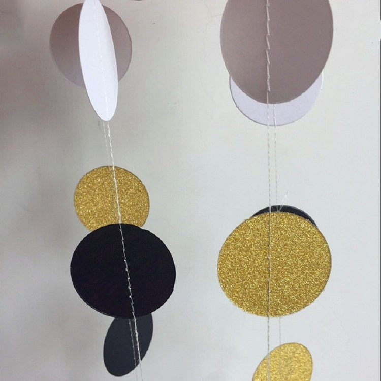 5 PCS Flash Gold Paper String Pull Flower Hanging Ornaments Wedding Party Holiday Decoration, Specification:Length 2m