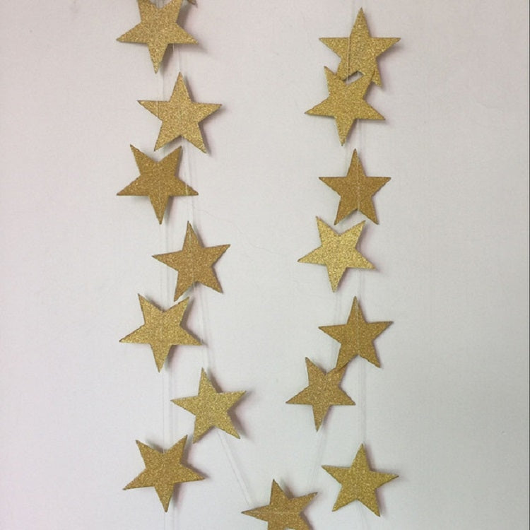 5 PCS Flash Gold Paper String Pull Flower Hanging Ornaments Wedding Party Holiday Decoration, Specification:Length 2m