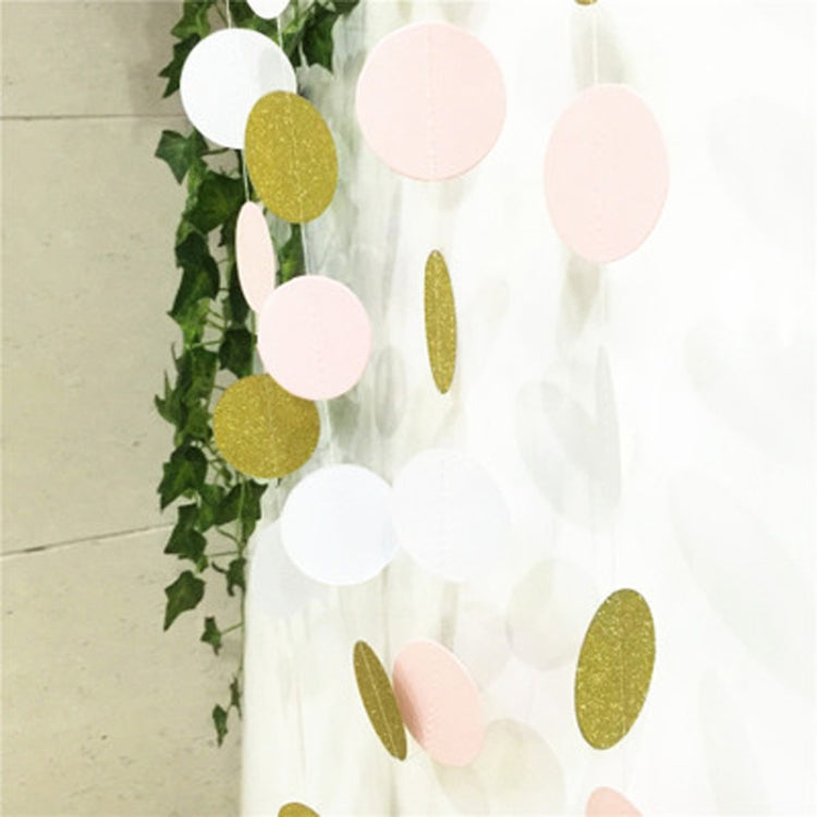 5 PCS Flash Gold Paper String Pull Flower Hanging Ornaments Wedding Party Holiday Decoration, Specification:Length 2m