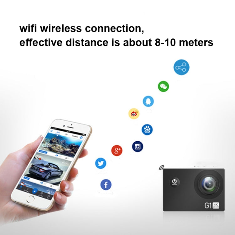 G1 4K 16 Million Pixel Sports Camera With Waterproof Case WiFi Remote Control DV Camera 2.0 Inch 170 A+ Wide Angle
