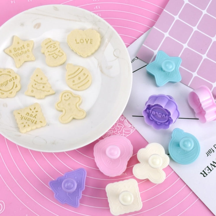 5 Sets Three-Dimensional Fondant Biscuit Embossing Mold Push-Type Cake Mold Random Style Delivery
