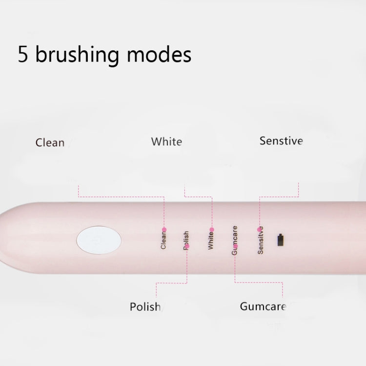 DELIPU Electric Toothbrush Rechargeable Sonic 5-Speed Adjustment Children Adult Household Waterproof Soft Hair Whitening Toothbrush USB Charging Cable (Pink)