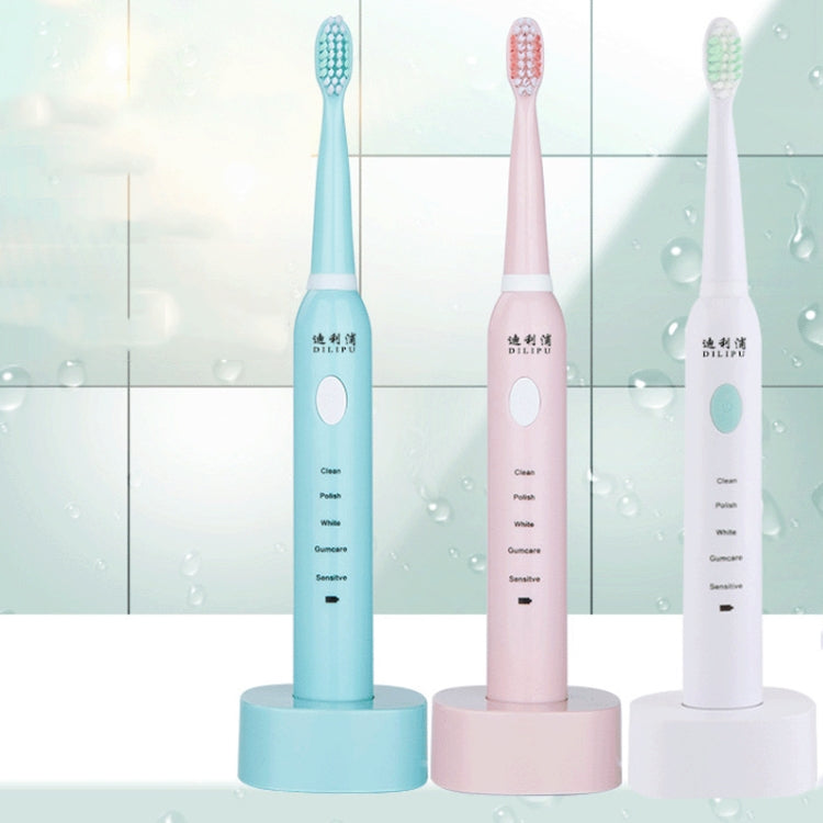 DELIPU Electric Toothbrush Rechargeable Sonic 5-Speed Adjustment Children Adult Household Waterproof Soft Hair Whitening Toothbrush USB Charging Stand(White)