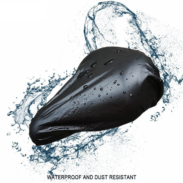 10 PCS Bicycle Saddle Waterproof Cover Bicycle Seat PVC Waterproof Seat Cover Hot Pressed Rain Cover, Size: Large(Black)
