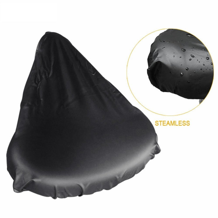 10 PCS Bicycle Saddle Waterproof Cover Bicycle Seat PVC Waterproof Seat Cover Hot Pressed Rain Cover, Size: Large(Black)
