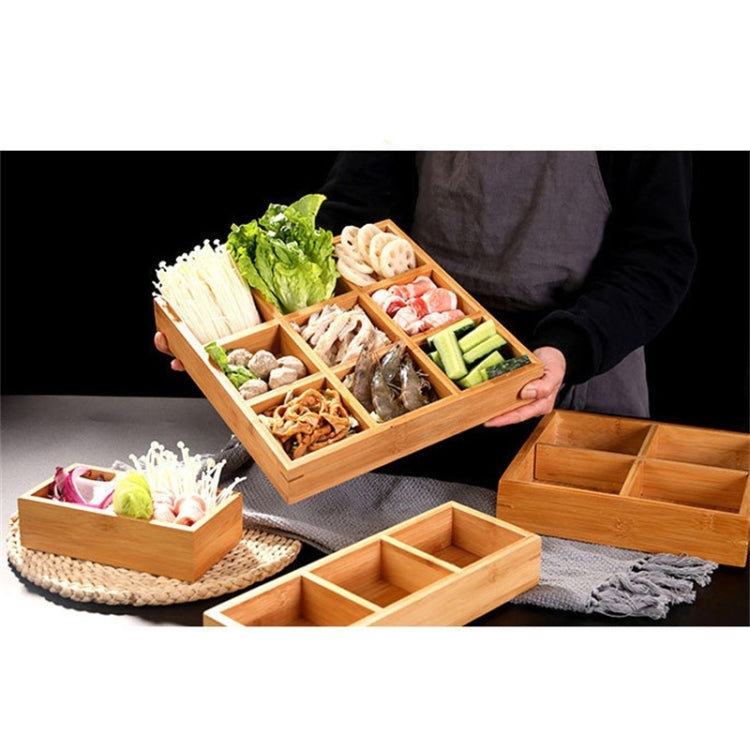 Hot Pot Bamboo Plate Compartmental Platter Vegetable Wood Tray Set Medium Four Grid Bamboo Plate