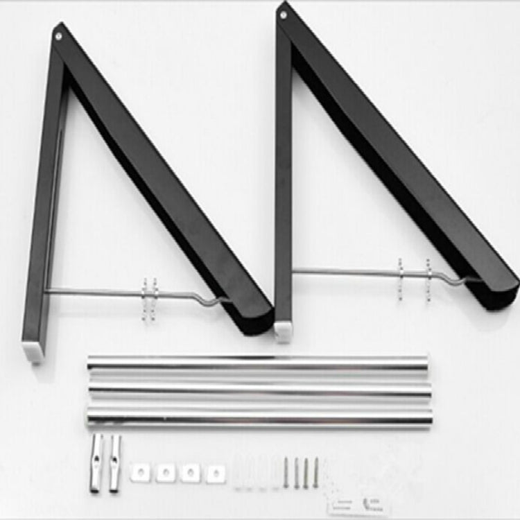 Multifunctional Space Aluminum Invisible Drying Rack, Size:Double Black + 120cm Crossbar