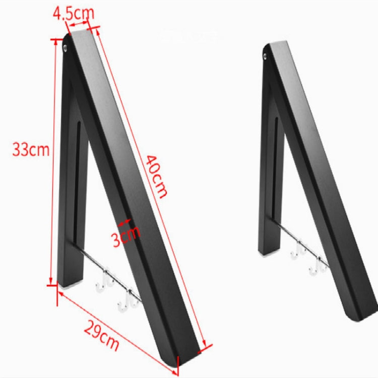 Multifunctional Space Aluminum Invisible Drying Rack, Size:Double Black + 120cm Crossbar