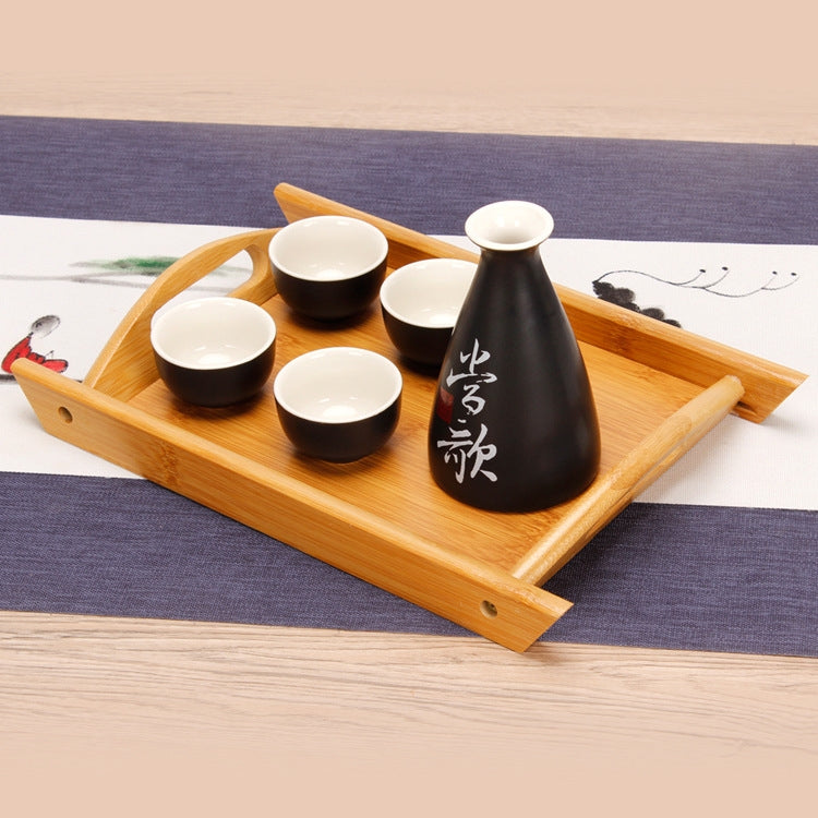 Bamboo Binaural Tea Set Tray Bread Display Tray, Size: 51x34.5cm